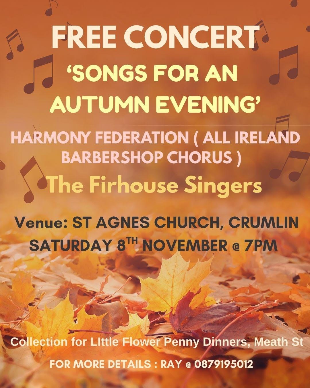 St. Agnes Church Crumlin Autumn Evening on Saturday 8th November 2025 at 7pm